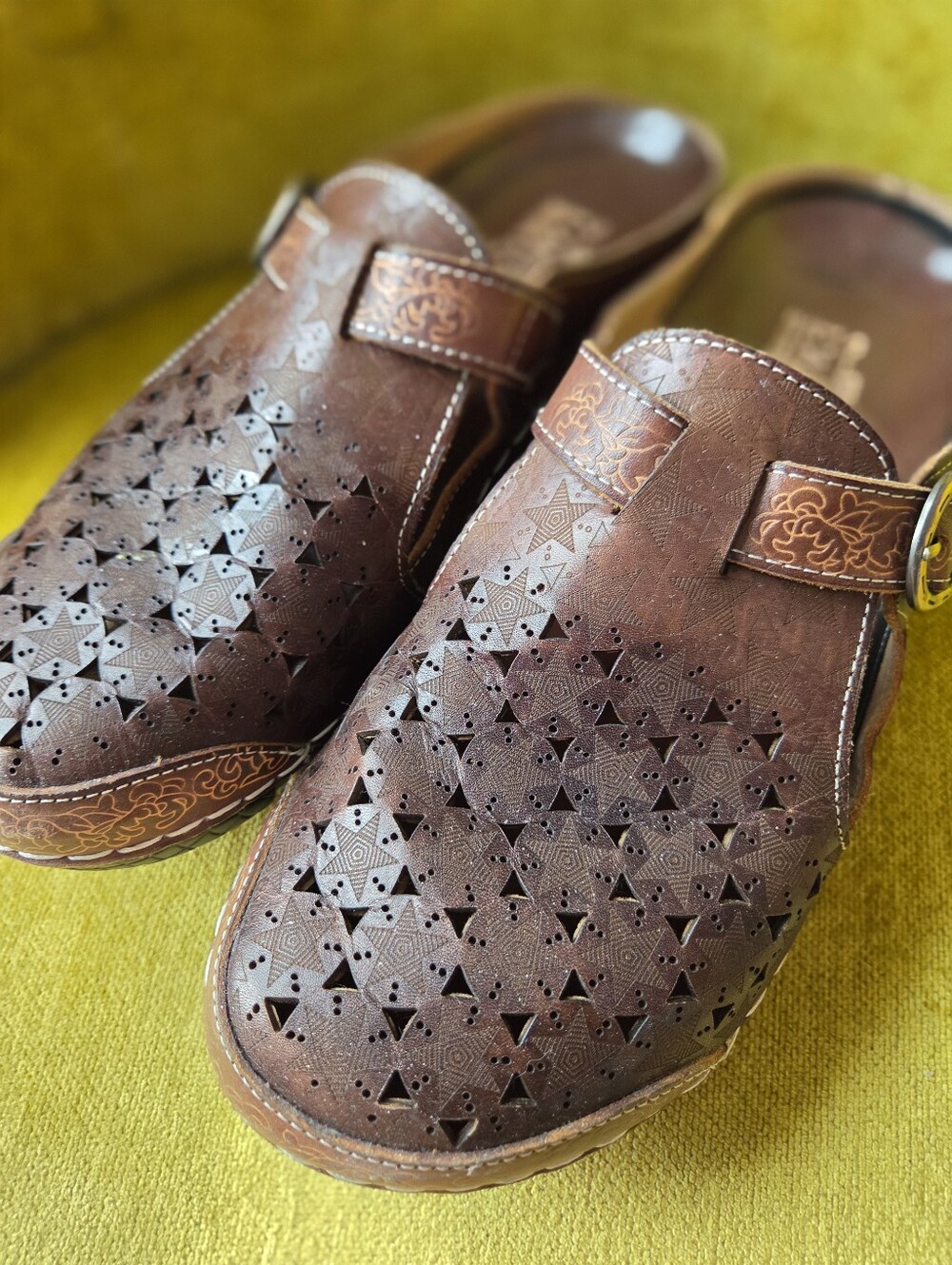 L'artiste By Spring Step Perforated Leather Clogs